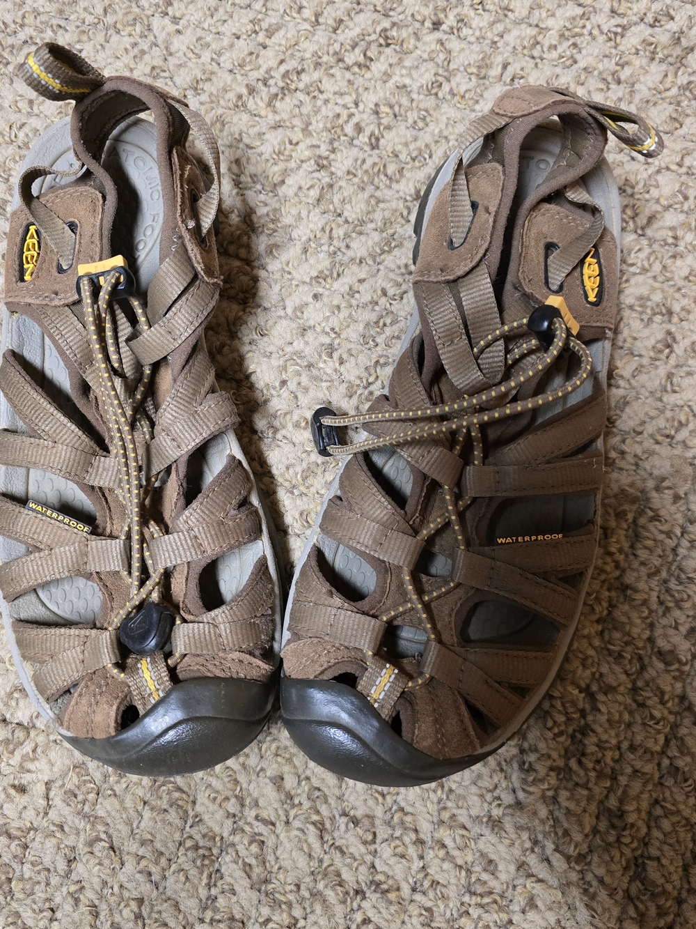 Keen Brown and Yellow Waterproof Outdoor Sandals